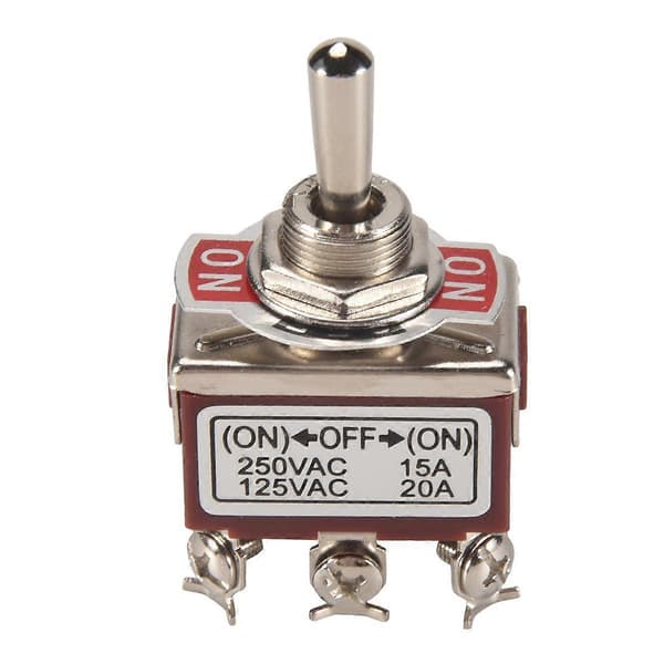 AC 250V/15A 125V/20A 3-posisjons DPDT Momentan Vippebryter