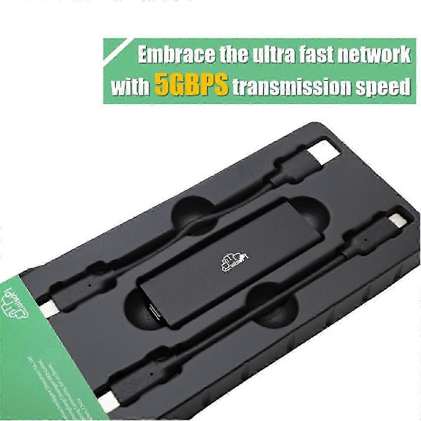 USB 3.2 til 5GbE-adapter (-UT5) Kablet LAN-netværksforbindelse 5G, 2.5G, 100Mbps, 5000Mbps USB-C til RJ4