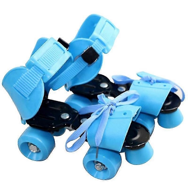 Justerbare Rulleskøjter til Børn Dobbelt Række 4 Hjul Skøjtesko Glide Inline Skøjter til Børn Fun Blue