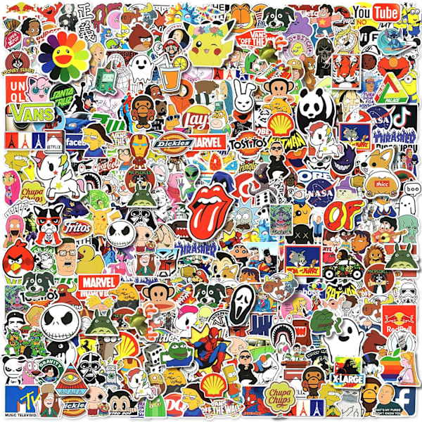 302 st Coola Skateboard Stickers, Märkesdekaler för Vuxna Tonåringar, Vattentäta Vinyl Stickers för Vattenflaska Laptop Bagage Gitarr Anteckningsbok