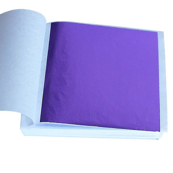 100 stk 24k bladgull ark for kunsthåndverk Design forgylling innramming skrap for gjør-det-selv kake dekorasjon Purple