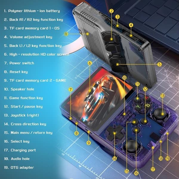 R36S Retro Handheld Gaming Console with 3.5\" IPS Screen, 128GB and 21,000+ Classic Games, Open Source Linux System, Portable Pocket Video Player