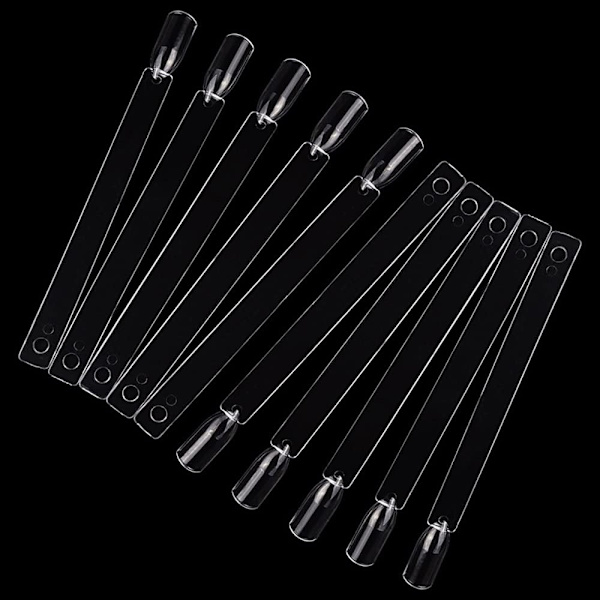 Nagelprovare 100 st nagelprovpinnar nagelfärg display nageldisplay tips nagel const tips pin med metallring Set 1