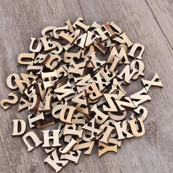 100 st Träbokstäver Träalfabetiska Skivor för DIY Scrapbooking Hantverk Dekoration