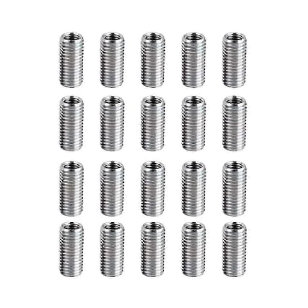 20 stk. M8 til M6 gjengereduksjonsmutteradapter, M8-1.0 til M6-1.0 kobling for rørslangekoblinger silver