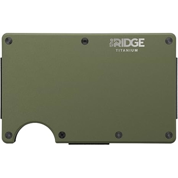 Minimalistisk Aluminiumplånbok för Män - RFID-skydd, Elastisk, Slimmad, Kreditkortsfack för Sedlar, (ArmyGreen) 86 x 54 x 6 mm