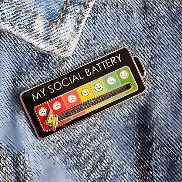 Metal My Social Mood Brooch Pin Funny Interactive Enamel Badge Pins Gift