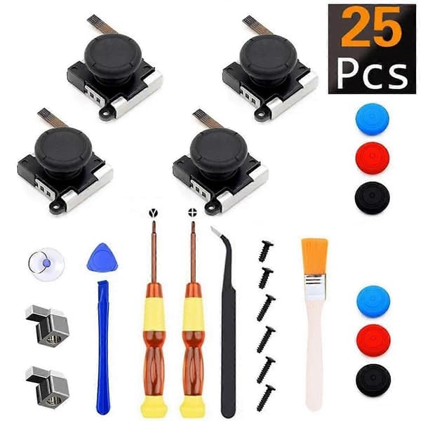 25PCS Sæt 3D Analog Joystick+Skruetrækker+Joystick Hætte Switch Lite Joycon Controller Reparationstilbehør