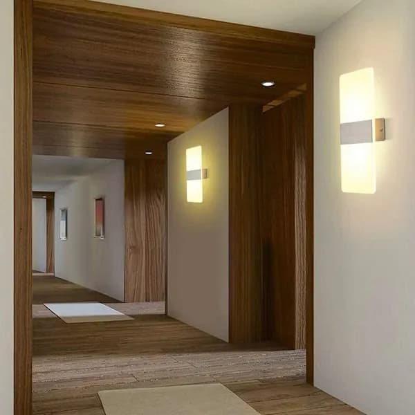 2-pack LED Wall Lamp Indoor 12W Warm White 3000K AC 230V Acrylic, A