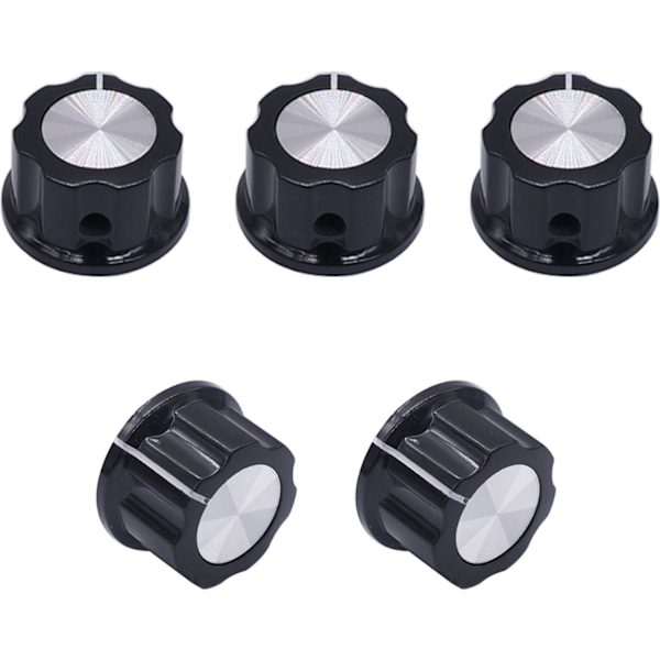 10 stk. Potentiometerknap Sort 6,4 mm A03 Kontrolknap Blænde Justerbar Kompatibel med 3590s Potentiometer, Elektronisk Udstyr Volumenjustering