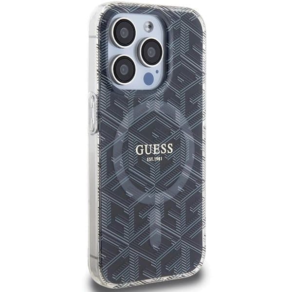 Guess IML GCube MagSafe-deksel til iPhone 15 Pro - svart
