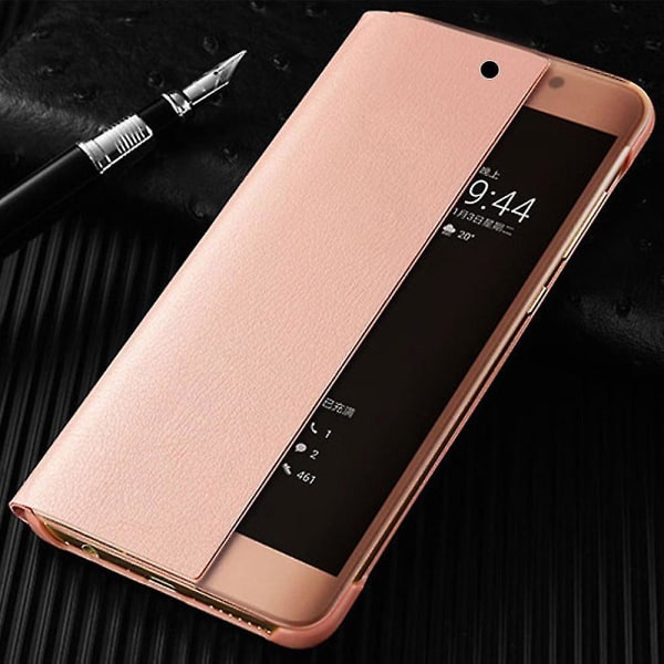 Applicera på Smart View case för Huawei P20 Lite Auto Sleep Wake Up Phone Flip Cover Case för H For P20 Lite For Rose Gold