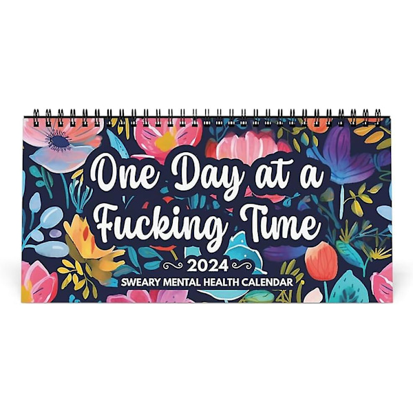 Mental Hälsa Kalender 2024, 2024 Rolig Mental Hälsa Kalender, Rolig Svordomskalender, Hängande Månadsplanerare Julgåva B
