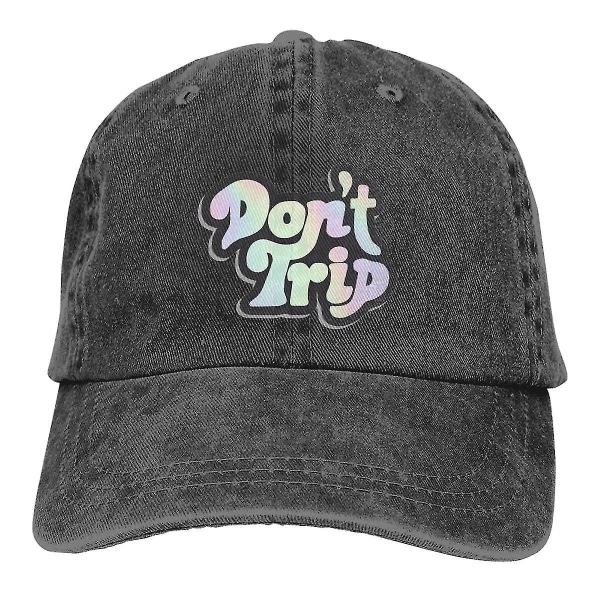 Dont Trip Trucker Hats Merch Fashion Distressed Denim Funny Logo Baseball Cap For Men Kvinner Justerbar black