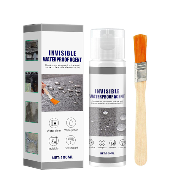 Tetningslim Super Sterk Binding Vanntett Spray For Baderom Fliser Vanntett Belegg For Ytre Vegger Og Tak 100ml With brush 100ml