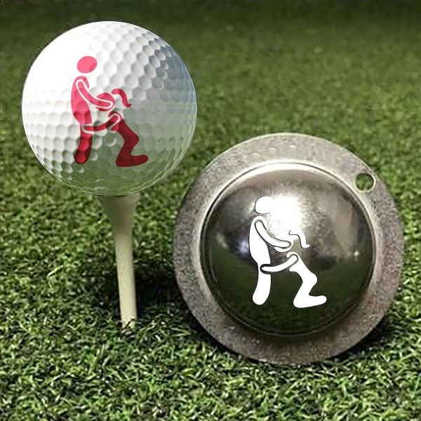 Tin Cup Golfbold Marker Stencil, Golfbold Brugerdefineret Marker Alignment Værktøj Modeller Rustfrit stål maleform, Personlige Golfbold Markører Til Mænd A