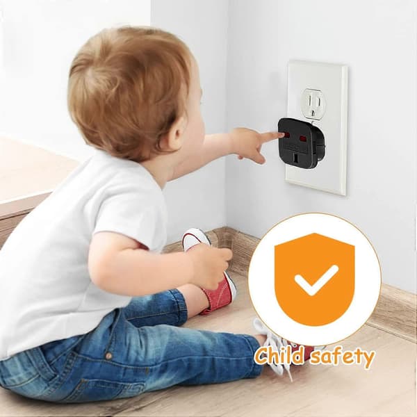 8 stk. til EU-stik rejseadapter, 3-benet til fransk 2-benet adapter