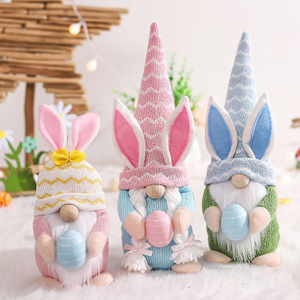Pääsiäispukit Plushi Koti- ja Toimistokoristeena Onnenlahja Kääpiösetti 2 kpl