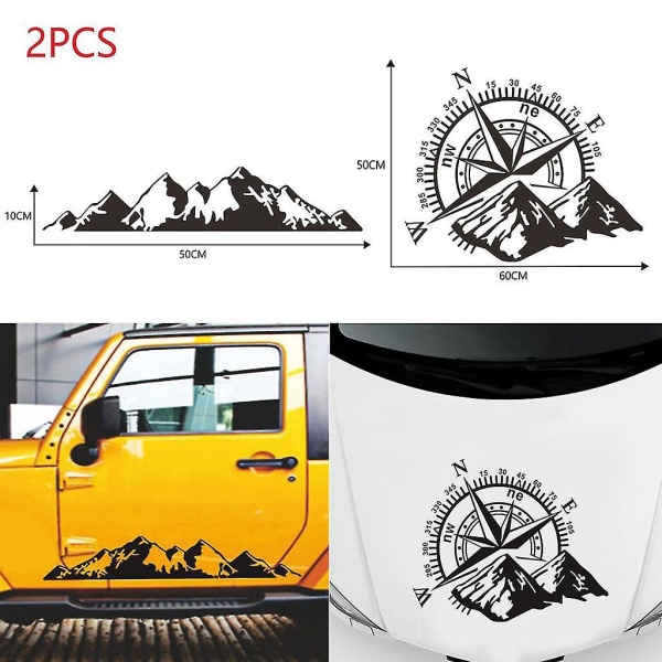 Kompassi Vuori Printti Vinyyli Auton Tarra Navigointi Offroad Tarra Ulkoilma Auton Runko Tarra