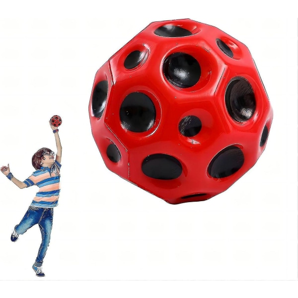 Space Balls Extreme Højspringende Bold & Pop Lyde Meteor Space Ball, Cool Tiktok Pop Springende Rum Red 1pcs