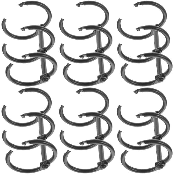 Tre-hullers ringbind løse bladbind til daglig brug 12 stk sort legering Black 4X2.5X2.5CM