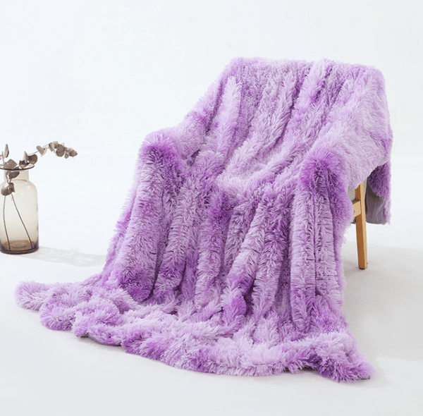 Dobbel Lag Langhåret Rya Teppe Lilla purple M