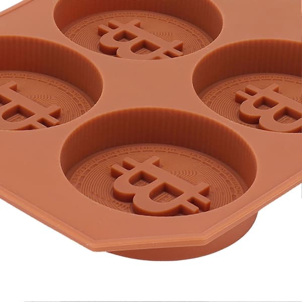 Kakeform DIY Bitcoin Virtuell Mynt Silikon Sjokolade Bakekakeform for å lage kake isbiter sjokolade--