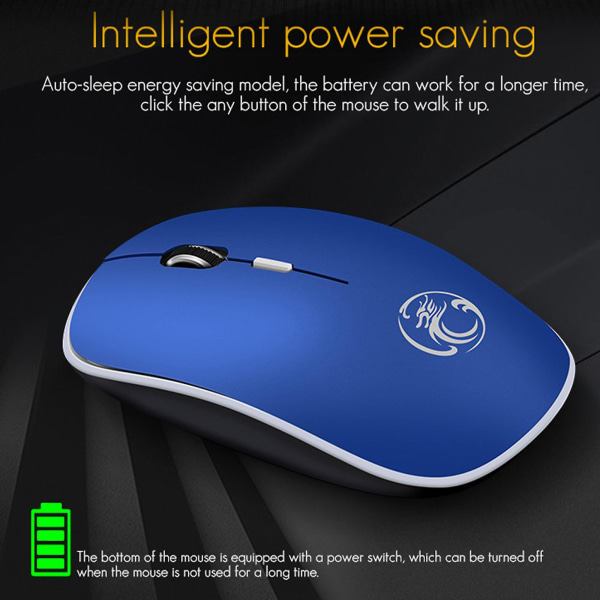 Langaton hiiri 2.4g Äänetön hiiri USB vastaanottimella Kannettava  tietokonehiiret PC-tablet-kannettavalle Windows-järjestelmällä Blue 5e8b |  Blue | Fyndiq