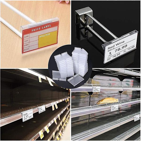70 stk. plastik etikettholder Transparent prisskilt holder Plastik hylde