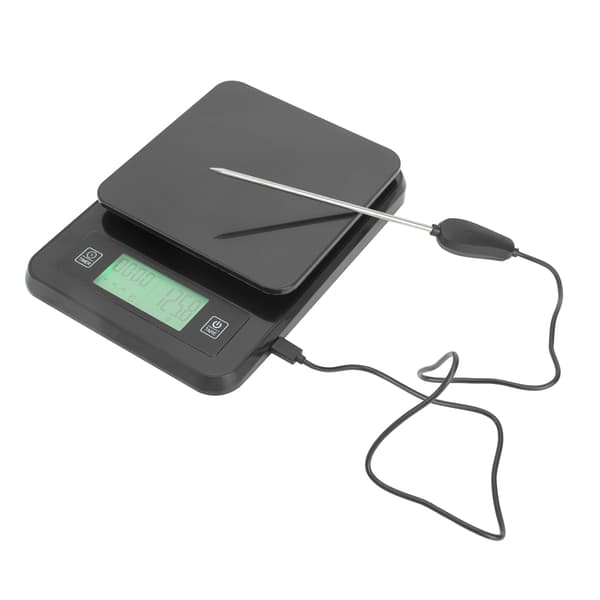3 kg / 0.1 g Electronic Kitchen Scale Portable Cooking Scale Weight with Temperature Probe 0.3