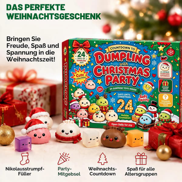 24-dagers dumpling-julekalender, samlefigurer i TPR-materiale, nedtellingsleketøy for barn