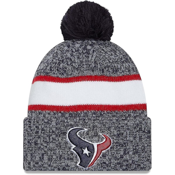 NFL Sideline Sport Strikket Lue Amerikansk Fotball 2023/2024 Vinterlue Med Pompom En Størrelse Alle Lag SportKnit to Texan-Blue31946