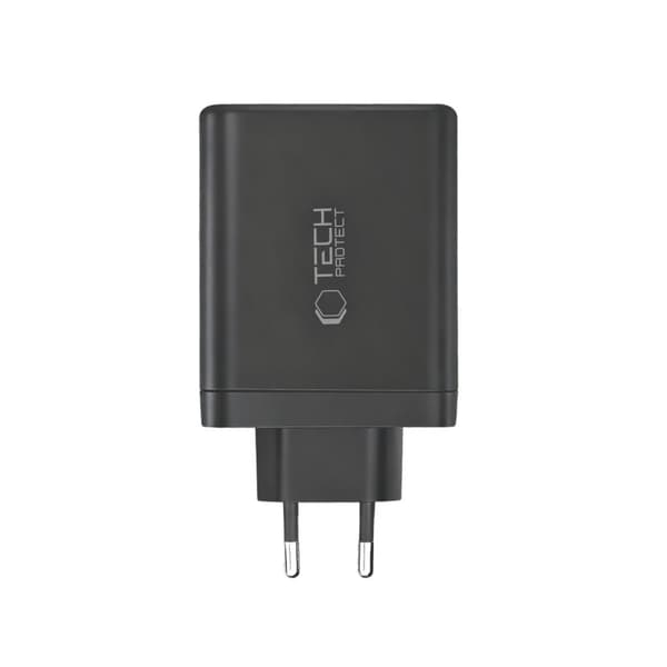 Tech-Protect 120W Vægoplader PD QC3.0 USB-C/USB-A Sort 280