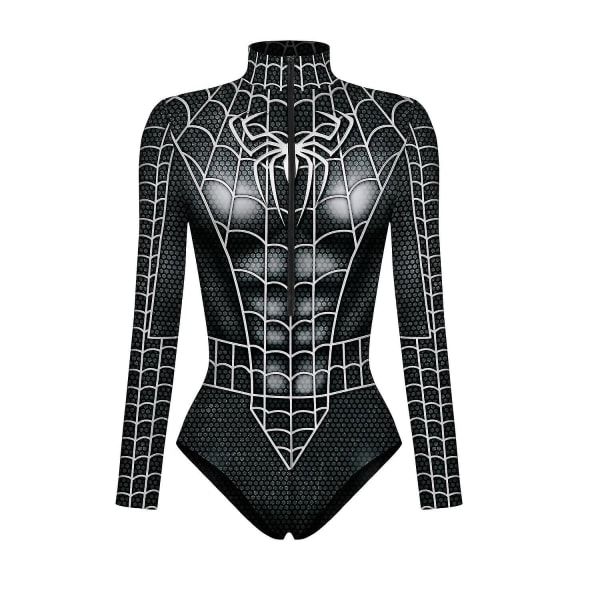 Kvinders Spiderman Skelet Knogleramme Leotard Bodysuit Halloween Party Fancy Dress Cosplay Kostume style2 M