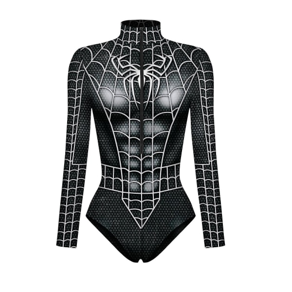 Naiset Spiderman Skeleton Bone Frame trikoo Bodysuit Halloween Party Fancy Mekko Cosplay-asu style2 S