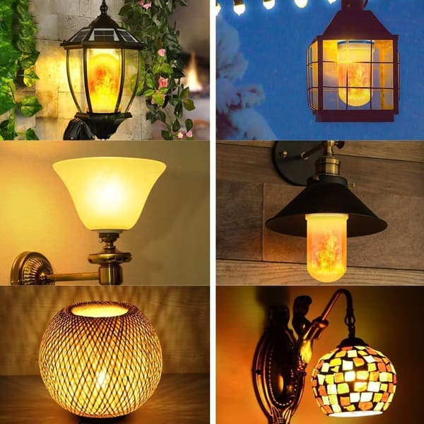 Flammepære, E27-lampe, flimrende lyseffekt, 3W LED