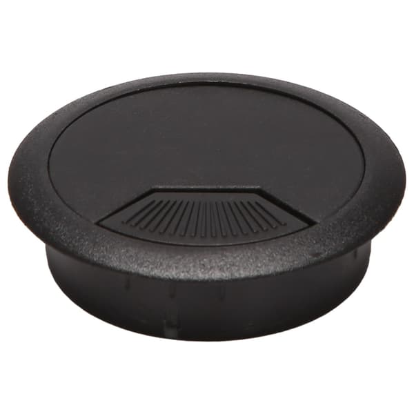 2 stk. 50 mm diameter skrivebordsledning ledningskabel grommets hul dæksel sort black