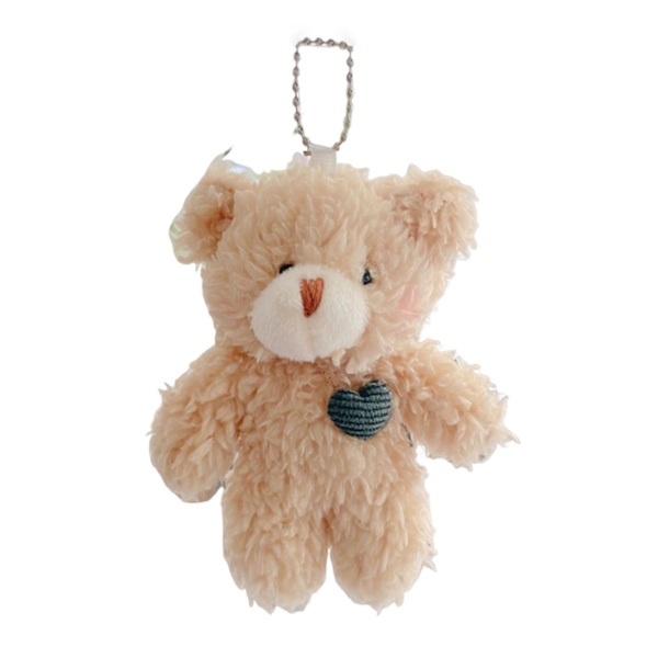 Nøglevedhæng Hjerte Bjørn Tegneserie Plys Dukke Sød Fluffy Nøglering Multifunktionel Taske Vedhæng Valentinsdag Gave Brown D