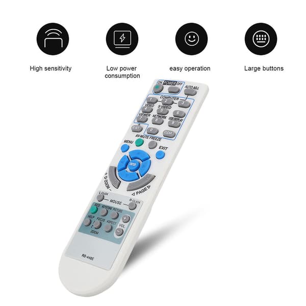Multifunksjonell universell fjernkontroll for projektor med lang rekkevidde for NEC RD-448E