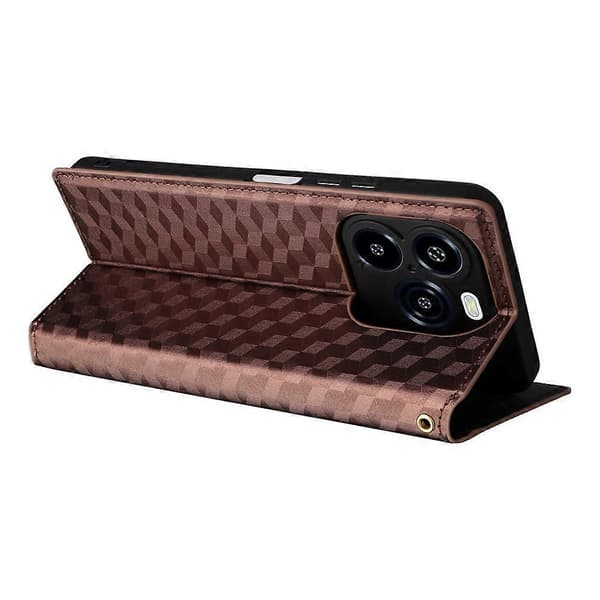 Kompatibelt för Oukitel C65 / C65 Pro Plånboksfodral Rombmönstrat Läder Telefonskal Brown