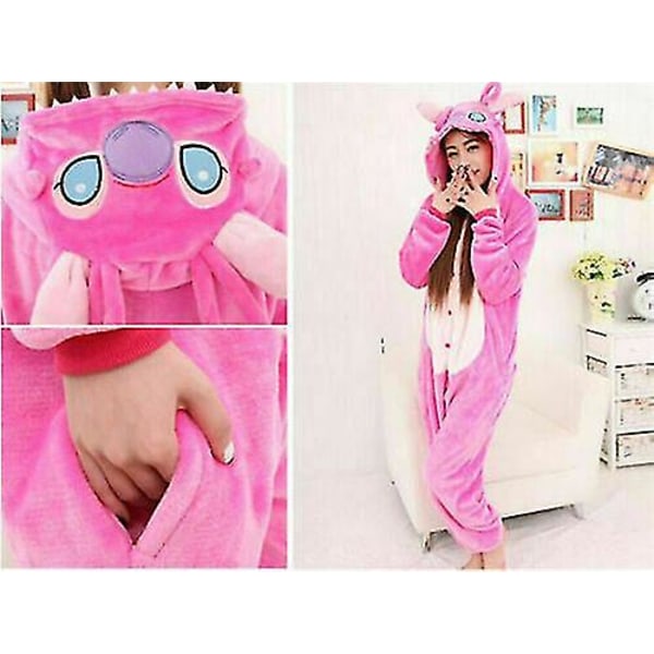 Jumpsuit-unipuku Nukkumiseen, Yksikoko, Cosplay, Aikuisten Asut, Lapset, Lilo ja Stitch Adult Pink Shoes M