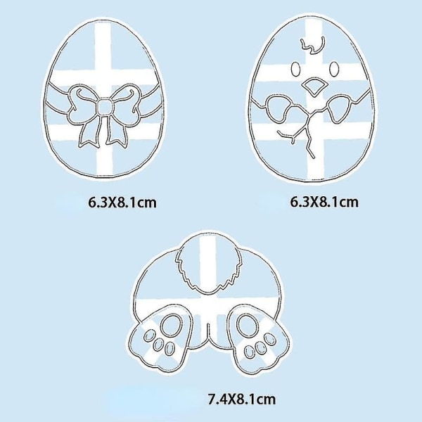 5-pack Cartoon Kyckling Kanin Ägg Cookie DIY Bakverktyg Påsk Cookie Form Jd4 Easter Bunny Egg