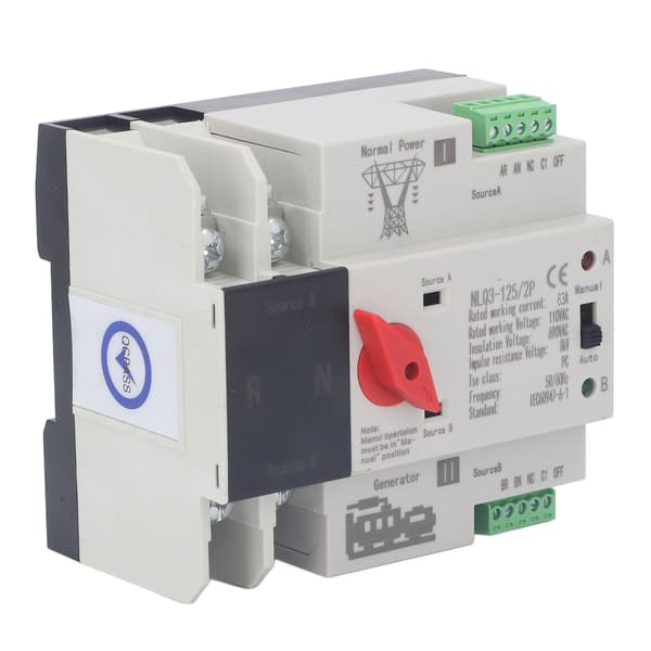 2P Dual Power Automatic Transfer Switch Generator Transfer Switch AC110V 50Hz 60Hz 63A