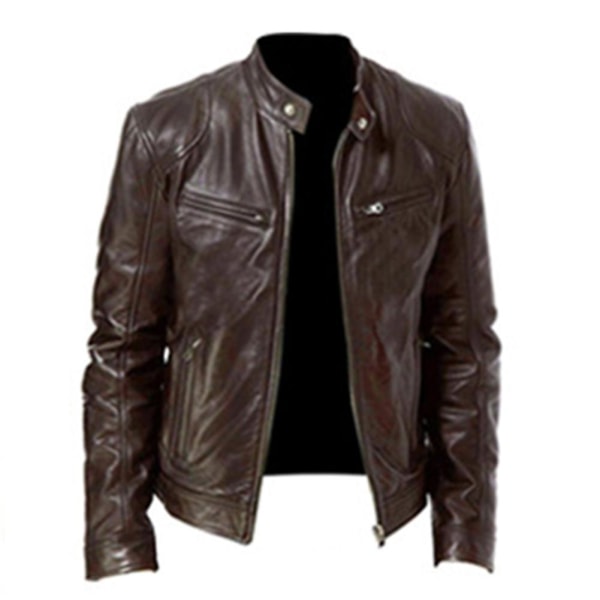 Black/brown/khaki/red Leather Jacket Soft Long Sleeve Casual Clothes Coat For Home Bedroom Office