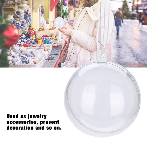 20 Pcs Refillable Clear Plastic Balls Wedding Christmas Decoration Ornaments (10cm)