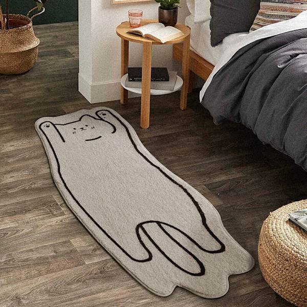 Makuuhuoneen Matto 40x120cm Pesuominaisuudella Söpö Hauska Lemmikki Lasten Matto Moderni Painatus Valkoinen Epäsäännöllinen Muoto Eteisen Matto