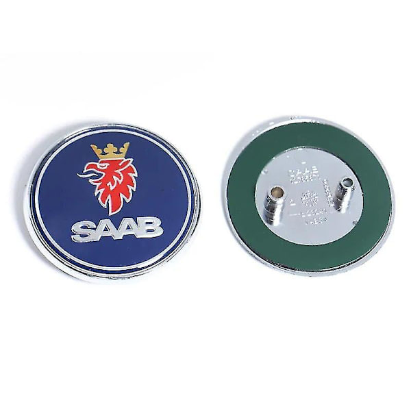 68 mm 2 3-nastainen Saab-auton etulokas- ja takaluukun logo, takaluukun puskurin merkki Saab 9 3 9 5 9-3 9-5 Saab-embleemitarra tarvikkeet Yalo Rear Blue