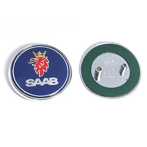 68mm 2 3-stifts Saab Bil Front Huv Emblem Baklucka Stötfångare Badge för Saab 9 3 9 5 9-3 9-5 Saab Emblem Dekal Tillbehör Yalo Rear Blue
