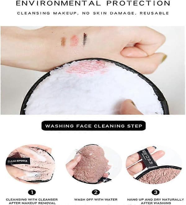 4-pak makeupfjernerpuder genanvendelige makeupfjernerpuder mikrofiberrenser til alle hudtyper