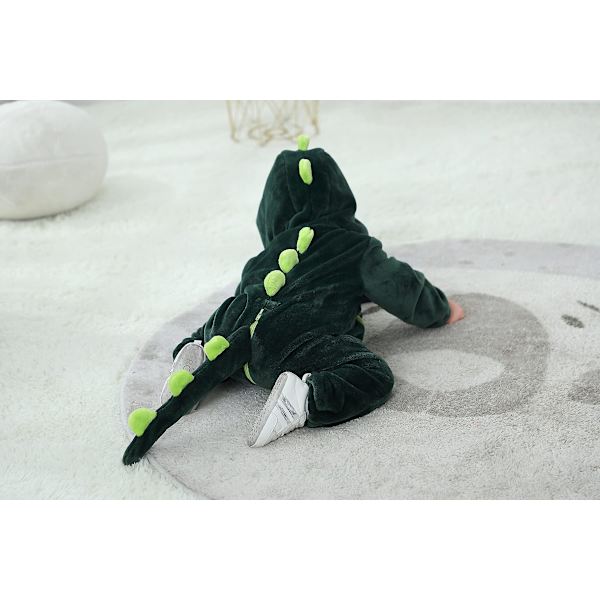 Reedca Vauvan Dinosauruksen Puku Lapsille Ihastuttava Huppari Onesie Eläinpuku Halloween A-Dark Green Dinosaur 18-24 Months